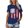 thumbnail image 2 of Anbech Womens American Flag T Shirt Love 4th of July USA Star Stripes Shirts Short Sleeve, 2 of 7