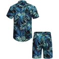 thumbnail image 5 of Mens Flower Shirt Hawaiian Shorts Sets Casual Button Down Short Sleeve Beach Shirt 2025, 5 of 6