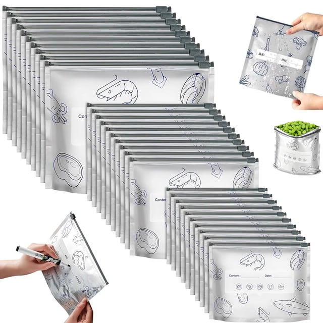 Bolsas de almacenamiento reutilizables de papel de aluminio sellables, 30 unidades