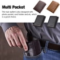 thumbnail image 4 of Man Wallet Portable Foldable Solid Color Exquisite Card Holder Photo Holder Photo Pocket Trifold Replacement Boyfriend Purse Light Coffee, 4 of 6