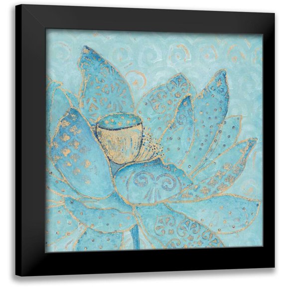 Studio M 12x12 Black Modern Framed Museum Art Print Titled - Lotus Beauty