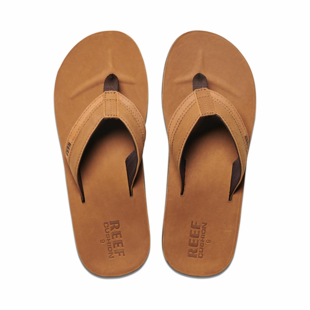 reef men's leather contoured cushion sandal