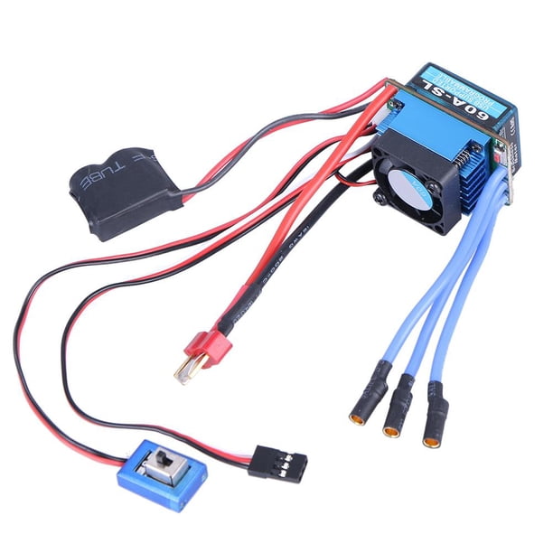 Controlador de velocidad eléctrico sin escobillas 60A ESC 1 de baja resistencia para 10 automóviles