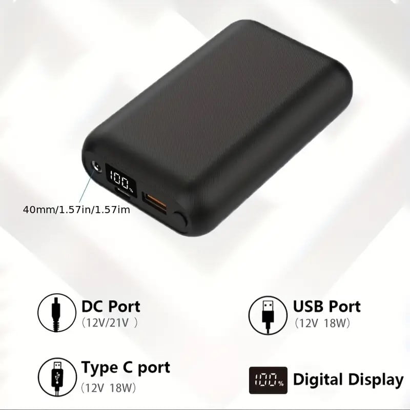 16000mAh Power Bank, Type-c/USB-A/DC 4.0mm Output , Portable Charger for Heated Jacket Heated Pants Heated Shoes&Phone, suitable for ORORO,1Pack