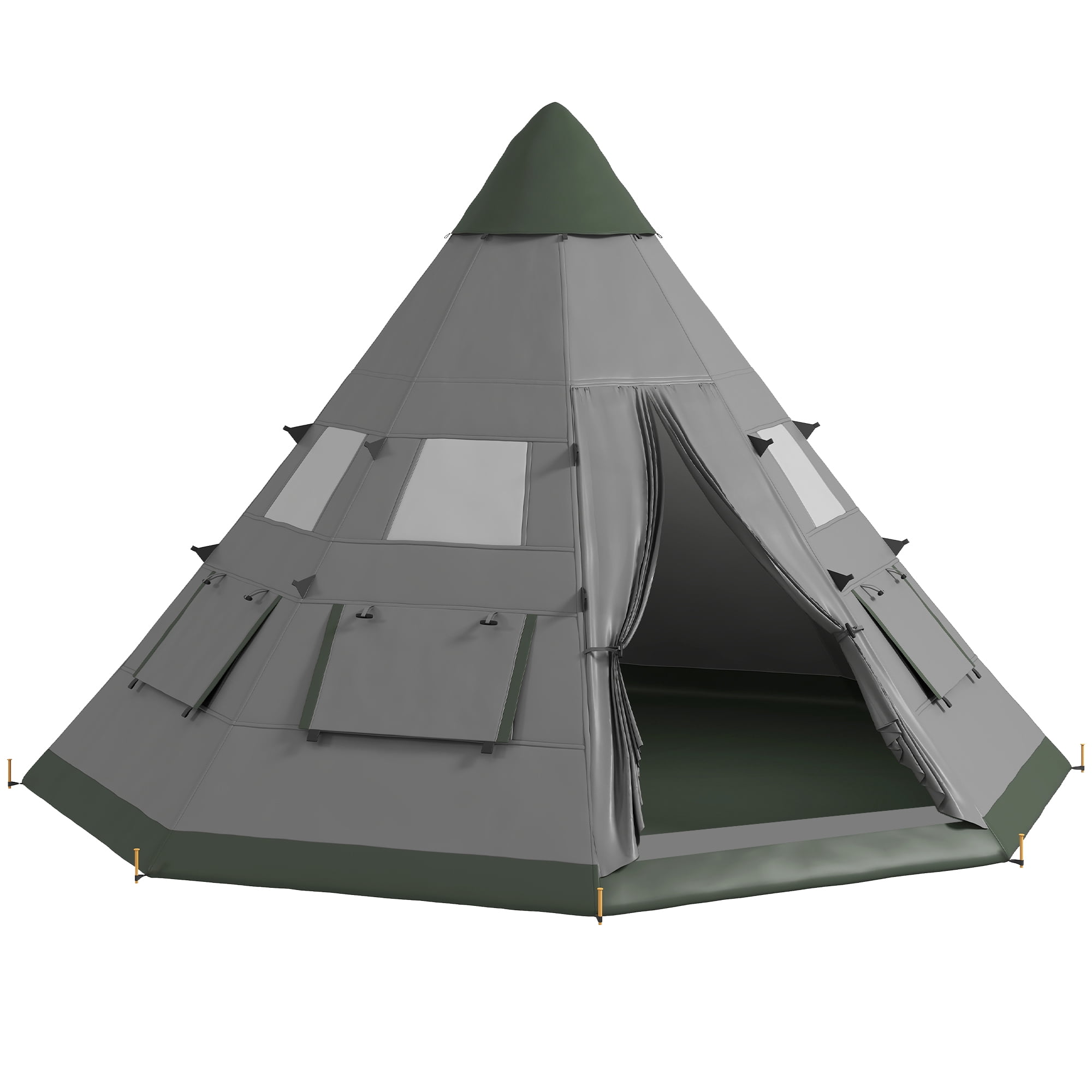 Tente Tunnel Outsunny Pour 4 Personnes – 2 Chambres, Polyester 190T 3000mm, Montage 5-15 Min – Bleu Foncé, Avec Piquets Et Sac