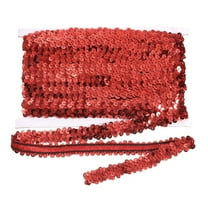 Uxcell 10 Yard x 0.8 Inch Elastic Sequins Trim for DIY Crafts Sewing Dress Red