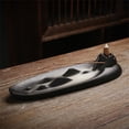 thumbnail image 4 of AMERTEER Incense Censer Holder Antique Style Exquisite Workmanship Boat Shape Creative Ceramic Backflow Aroma Diffuser for Yoga Room, 4 of 10