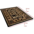 thumbnail image 4 of Handcraft Rugs Cabin Rug  Lodge, Cabin Nature and Animals Area Rug  Modern Geometric Design Cabin Area Rug  Abstract, Brown/Green/RedBear/Fish/Footprint 5x7 feet, 4 of 9