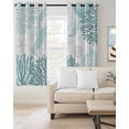 thumbnail image 2 of Teal Green Coastal Blackout Curtains, Light Blocking Print Window Curtains, Summer Lobster Coral Nautical Thermal Insulated Window Drapes for Living Room Kitchen Cafe 2 Panels, 104"W x 52"L, 2 of 9