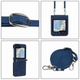 thumbnail image 4 of Dteck for Samsung Galaxy Z Flip 5 5G Case, Adjustable Crossbody Shoulder Strap Lanyard Case for Women Kickstand Flip PU Leather Hard Shell Ultra Thin Slim Durable Protective Phone Cover,Blue, 4 of 5