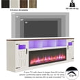 thumbnail image 3 of Blotout 95" Fireplace TV Stand for TVs up to 100" with 60" Electric Fireplace, Large Farmhous Media Entertainment Center w/LED Lights/Power Outlets & Barn Doors Storage Cabinet for Living Room,White, 3 of 9