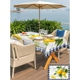 thumbnail image 5 of Outdoor Tablecloth with Umbrella Hole for Patio/Picnic/Party/Camping, Yellow Lemon Waterproof Table Cloth Rectangle Table Cover Washable, Wooden Summer Botanical Black White Checkered (54"x 80"), 5 of 8