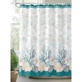 thumbnail image 2 of Fsddascl Turquoise Shell Shower Curtain Set - 60" x 72" Washable Bathtub Curtain with 12 Hooks, Rustic Coastal Nautical Ocean Animals Waterproof Fabric Stall Shower Curtains for Bathroom/Bathtub, 2 of 6