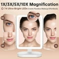 thumbnail image 3 of LANFENG Smart Mirror, Makeup Mirror with Lights and Magnification Smart Mirror Vanity Smart Makeup Mirror Travel, LED Trifold Makeup Mirror, Makeup Vanity Mirror with Lights, 3 of 8