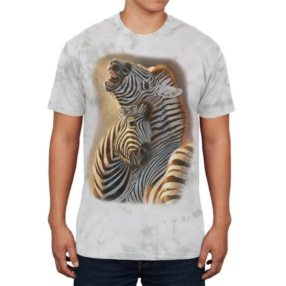Zebra Lovers Mens Soft T Shirt Soft Green Triblend LG