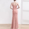 thumbnail image 5 of Pink Mother of Bride Dresses Sleeve Less Spaghetti Strap Maxi Dress Solid Color Middle Waist Elegant Wedding Guest Dresses for Women Zipper Slim Formal Evening Gowns, 5 of 7