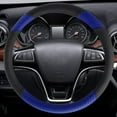 thumbnail image 1 of Housse de Volant en Cuir de Style Sport Bleu Foncé Universelle de 15 Pouces, 1 of 4