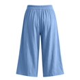 thumbnail image 5 of TRUBKH Shorts for Women Beach Drawstring Short Trendy Womens Bottoms Casual Elastic Waist with Multi Pockets Trendy Lounge Shorts Women Gym Shorts Gym Clothes for Woman Blue L, 5 of 5