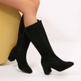 thumbnail image 5 of Women's Mid-Calf Boots Fashion Suede Side Zipper Ankle Booties Durable - Sole for Comfortable Winter and Fall Casual Wear, 5 of 8