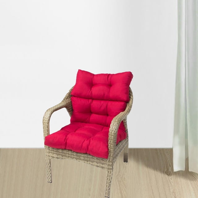 Cojín de asiento con mechones de color sólido, alfombrilla de respaldo alto para interiores y exteriores, para patio, sillón, cojín para asiento de pl Vino rojo Baoblaze cojines de asiento con mechones