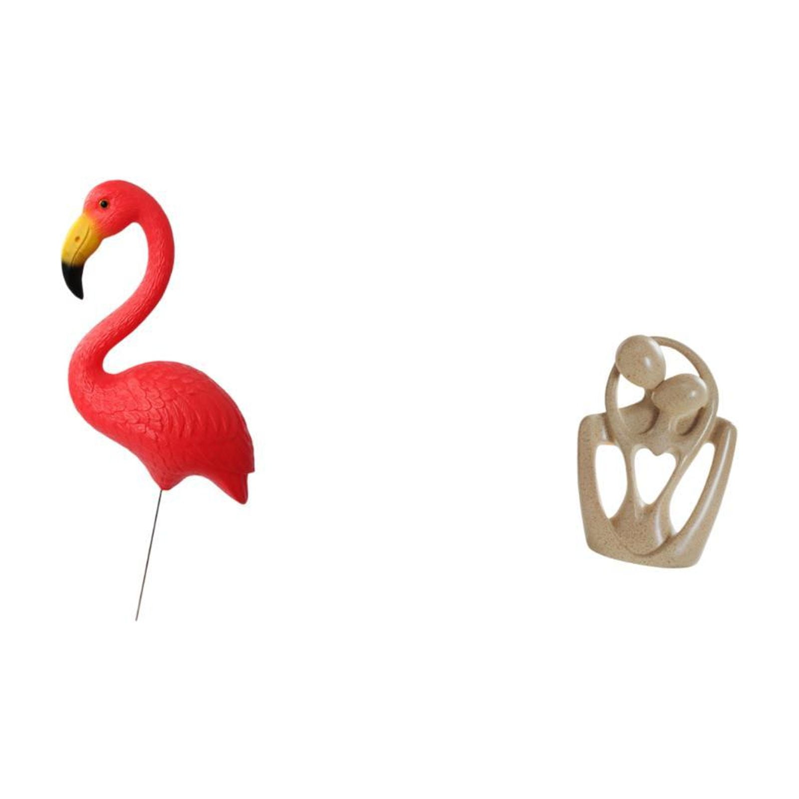 simhoa Flamingo Garden Sculpture with Abstract Couple Figurine Creative Resin Statue for Bookcase Cafe Desktop and Holiday Spring Decor