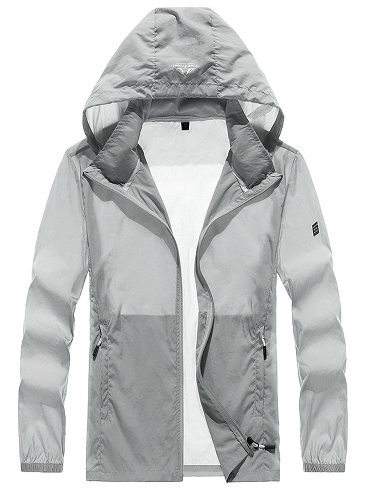 Glonme Hooded Jackets for Mens Quick Dry Outdoor Shirts Plain Long