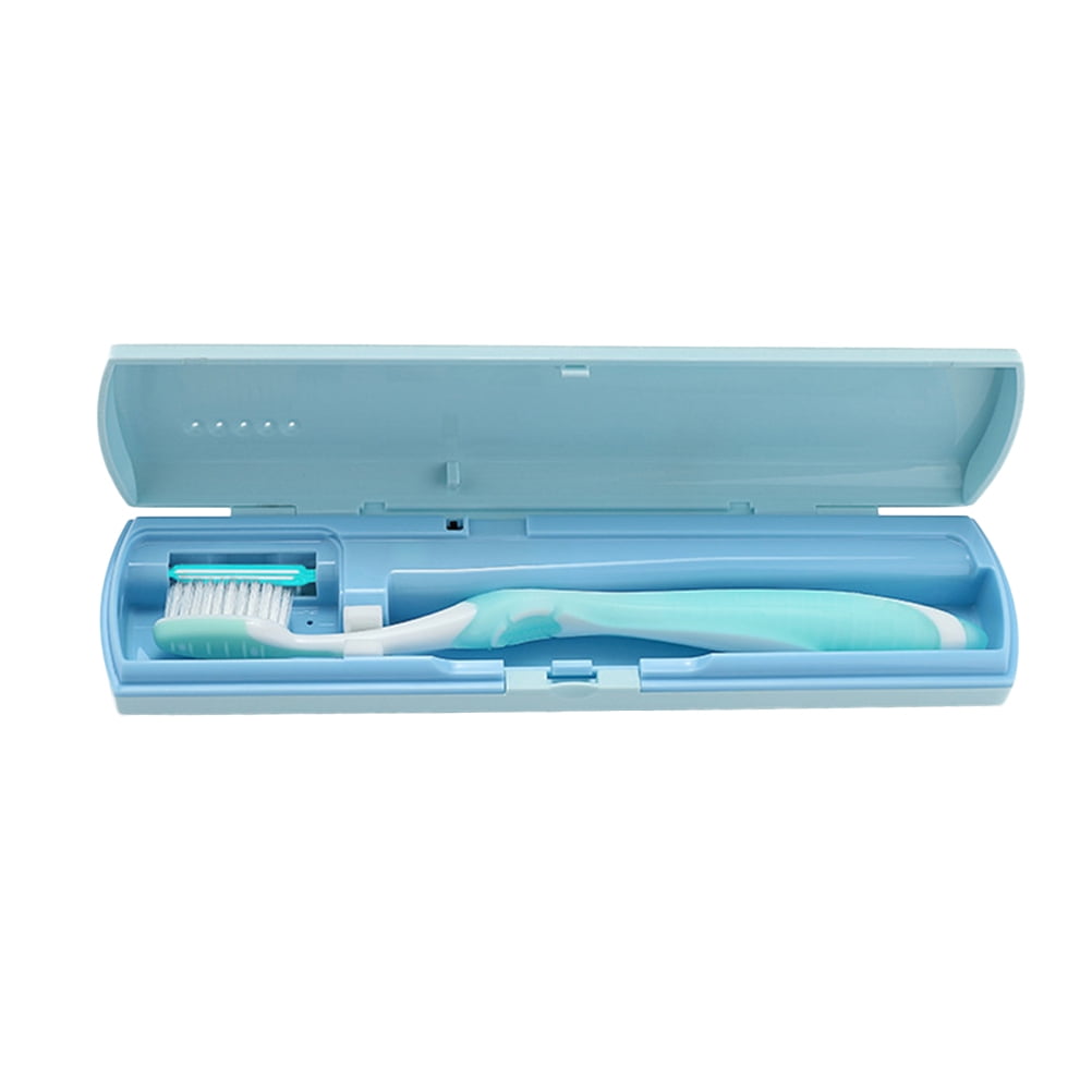 BESTONZON 1pc Portable UV Toothbrush Sanitizer Case Dual Battery USB Use Toothbrush Sanitizer Holder without Battery (Blue)