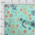 thumbnail image 2 of oneOone Silk Tabby Navy Blue Fabric Florals Craft Projects Decor Fabric Printed By The Yard 42 Inch Wide, 2 of 4