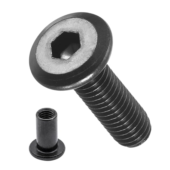 Uxcell Furniture Connector Bolt Cap Nut Kit(M6-1x45mm) 20Pcs, Connector Bolts M6 Countersunk Screw Barrel Nuts