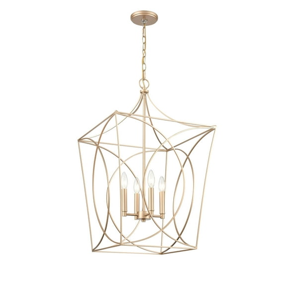 4000-PMG Millennium Lighting Tracy - 4 Light Pendant-30.5 Inch Tall and 18 Inch Wide-Painted Modern Gold Finish    -Traditional Installation