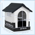 thumbnail image 3 of PawHut Outdoor Dog House with Windows for Miniature Dogs, Dark Grey, 3 of 10