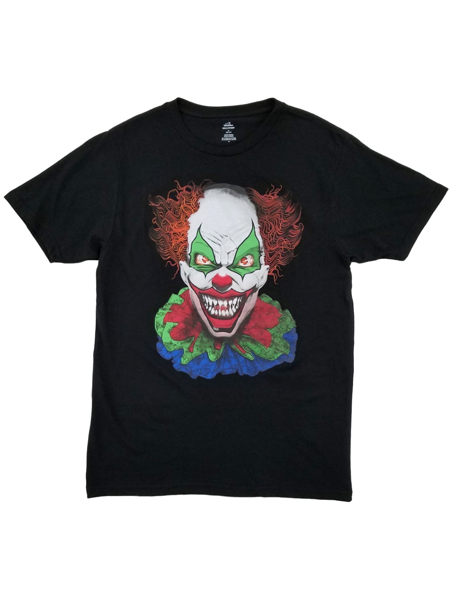 Crew Neck Halloween Evil Clown Shirt Mens Printed T-Shirt Size 2XL & 3XL 