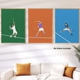 thumbnail image 4 of 2D Flat, 3pcs Set Tennis Legends Wall Art - Modern Sports-Themed Frameless Canvas Prints with Roger Federer, Rafael Nadal & Serena Williams Action Shots - Vibrant Tennis Posters for Home Decor, for, 4 of 4