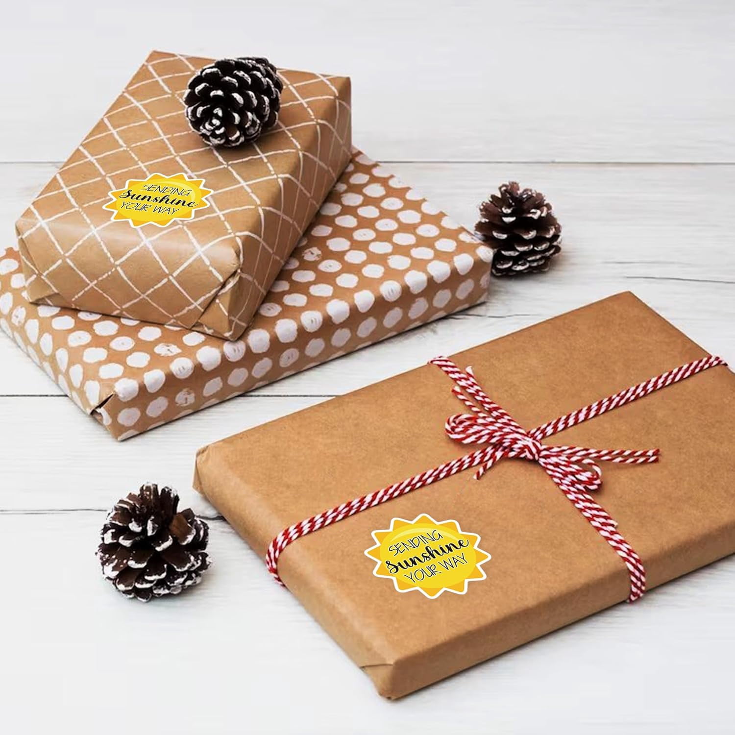 500 pieces send sunshine your way stickers, summer sticker roll, sunshine happy mail envelope transportation packaging supplies
