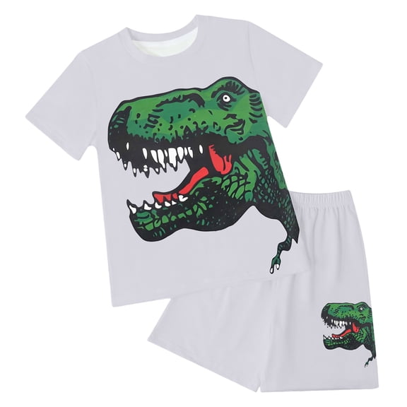 PEASKJP Toddler Boys Shorts Sets 2 Piece Outfits Summer 2Pcs Toddler Baby Boy Summer Clothes T Shirt Casual Shorts Set,Size 6-7 Years