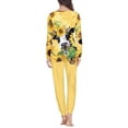 thumbnail image 3 of Suhoaziia Sunflower Cow Pajamas for Ladies Full-length Multi-Season Nightwear Set of 2 Durable Breathable Fall Clothing for Leisure Time Size L,Womens Long Pajama Pant, 3 of 4