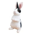 thumbnail image 3 of Lindo y encantador conejito de peluche, juguete de peluche, figura de conejo decorativa para animales Blanco negro, 3 of 9