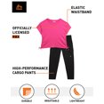 thumbnail image 3 of RBX Girls Pants Set - 2 Piece Active Ribbed Girls T-Shirt and Woven Tech Cargo Pants (7-12), 3 of 7