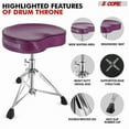 thumbnail image 6 of Drum Throne Padded Guitar Stool Saddle Drummer Seat for Adults and Kids - Purple, 6 of 10