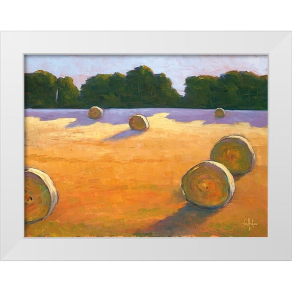 Hawkins, William 18x15 White Modern Wood Framed Museum Art Print Titled - While The Hay Shines