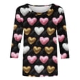 thumbnail image 5 of Ltctricy Valentine's Day Shirts for Women Cute Fashion 3/4 Sleeve Crewneck Tops for Gifts Casual Comfy Pullover Blouse, 5 of 5