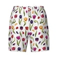 thumbnail image 4 of Lsque Mens Swim Trunks Tulips Flowers Pattern - Bathing Suit Compression Liner - Beach Swim Shorts Swimwear - (S-3XL) - Stretch Quick Dry -Small, 4 of 9