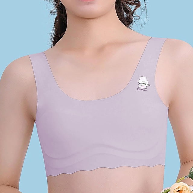 Xihbxyly Sujetador Suave, Ropa Interior de Algodón Cómoda, Diseño Transpirable para Uso Activo, Versátil para Yoga, Correr, Bailar, Uso Diario para Niñas, Fácil de Limpiar, Lavable a Máquina.