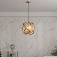 thumbnail image 2 of The Lighting Store Benita 4-Light Spray painted Yellow-ish Gold Crystal Chandelier, 2 of 5