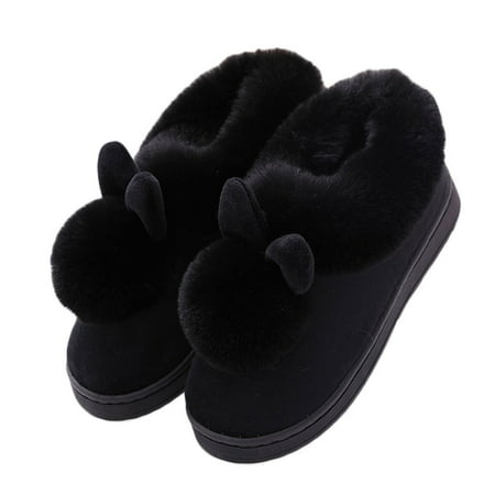 

2021 New Fashion Autumn Winter Cotton Slippers Rabbit Ear Home Indoor Slippers Winter Warm Shoes Womens Cute Plus Plush New