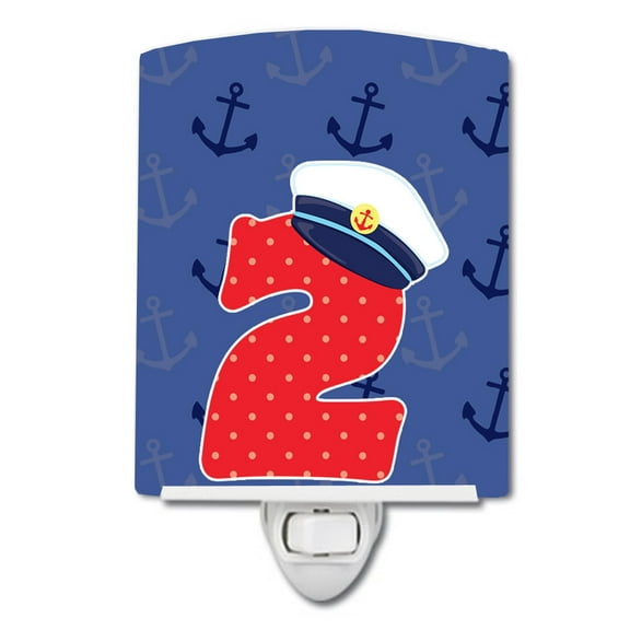 Caroline's Treasures BB8873CNL Nautical Month 2 Ceramic Night Light, 6x4x3", multicolor