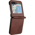 thumbnail image 3 of Case for Samsung Galaxy Z Flip 5 Leather Case, Galaxy Z Flip 5 Case Flip Folio Case Anti-Scratch Durable Heavy Duty Protective Shockproof Case for Samsung Galaxy Z Flip 5 Matte Brown, 3 of 6