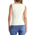 thumbnail image 3 of INSPIRE CHIC Women's Textured Knit Sleeveless Boat Neck Basic Tank Top XS Beige, 3 of 6