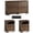 Walnut, variant on Aufeile Dresser and Nightstand 3 Piece Set - Includes Double 6 Drawer Farmhouse Dresser, Nightstand Set of 2 with Charging Station, Vintage Bedroom Set, Black