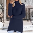 thumbnail image 4 of Comdrip Fluffy Sweaters for Women, Women's Long Sleeve Pullover Casual Knitted Jumper Tops Fashionable Loose Fuzzy Jumper Sweater Pullover Sweaters for Women Navy L, 4 of 8